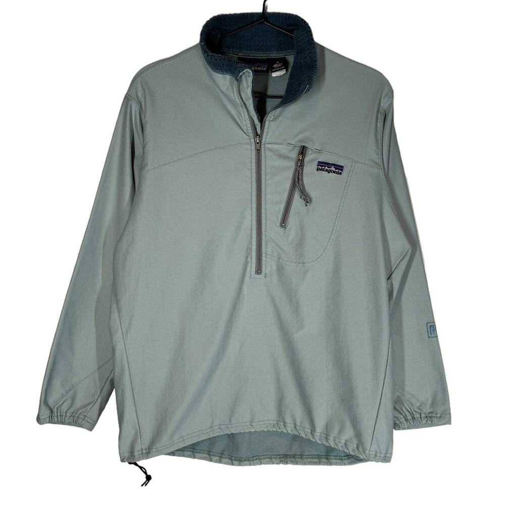 Vintage Patagonia Made in Canada Light Blue 1/2 Zip Nylon Pullover Men XS